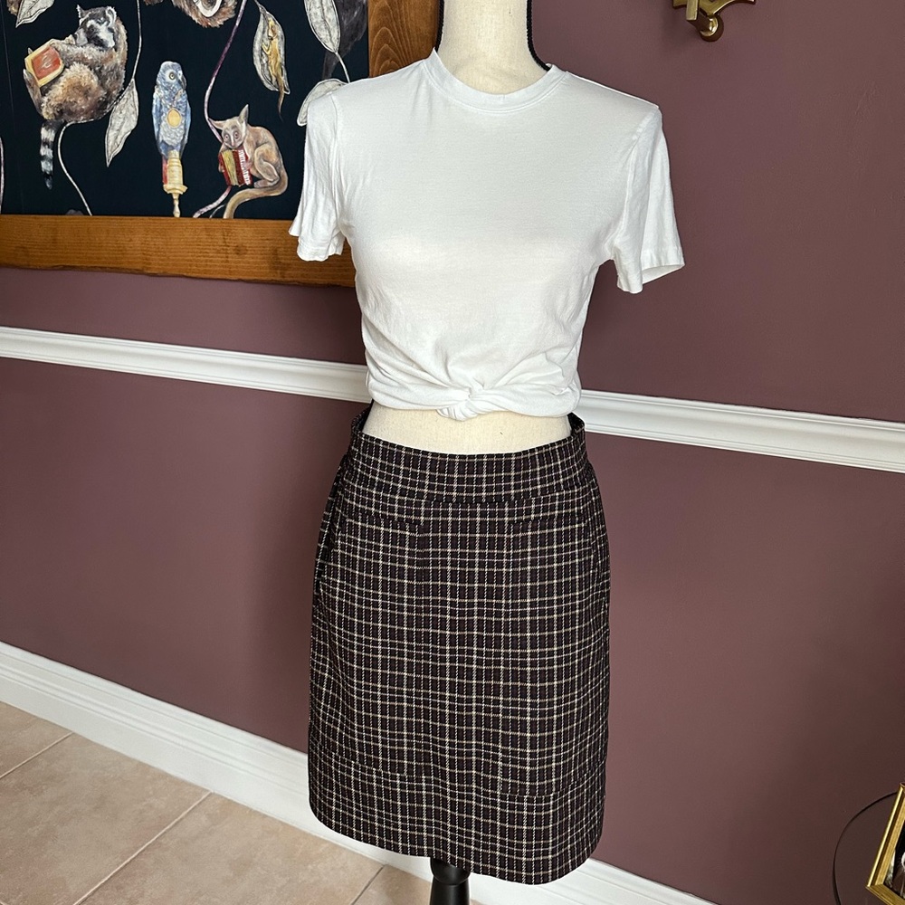 Loft Plaid Checkered Pull On Skirt Size XS